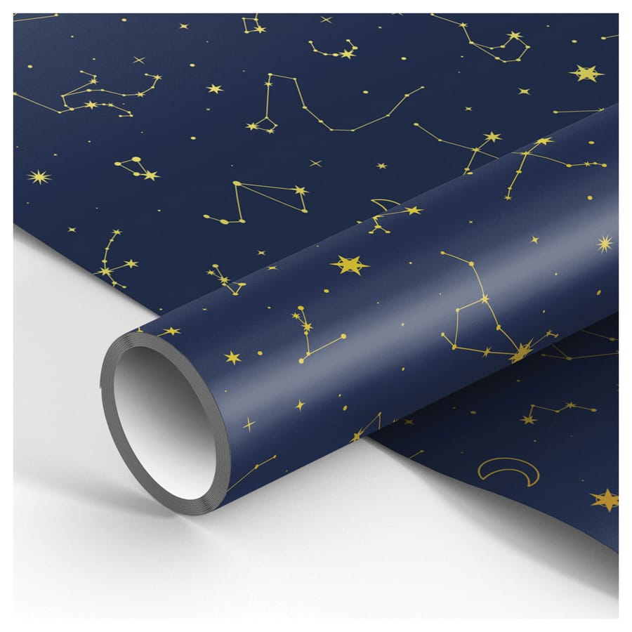 Упаковочная бумага глянц. 70*100см, MESHU "Golden constellations", 90г/м2 MS_46405