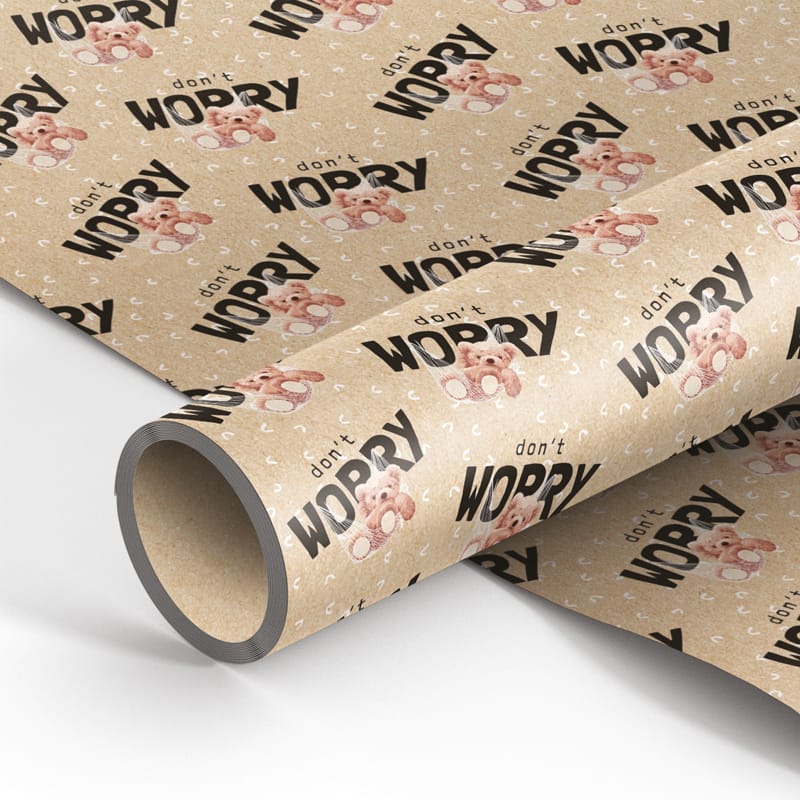Упаковочная бумага крафт 70*100см, MESHU "Don't worry", 70г/м2 MS_46376