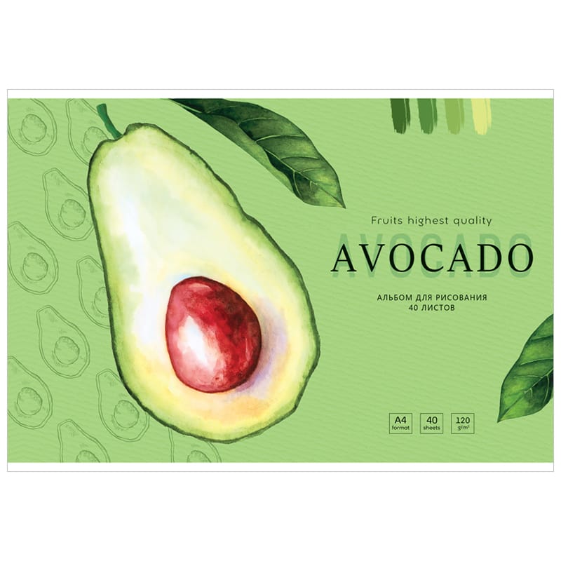 Альбом для рисования 40л., А4, на скрепке Greenwich Line "Avocado", 120г/м2 PS40s-36893