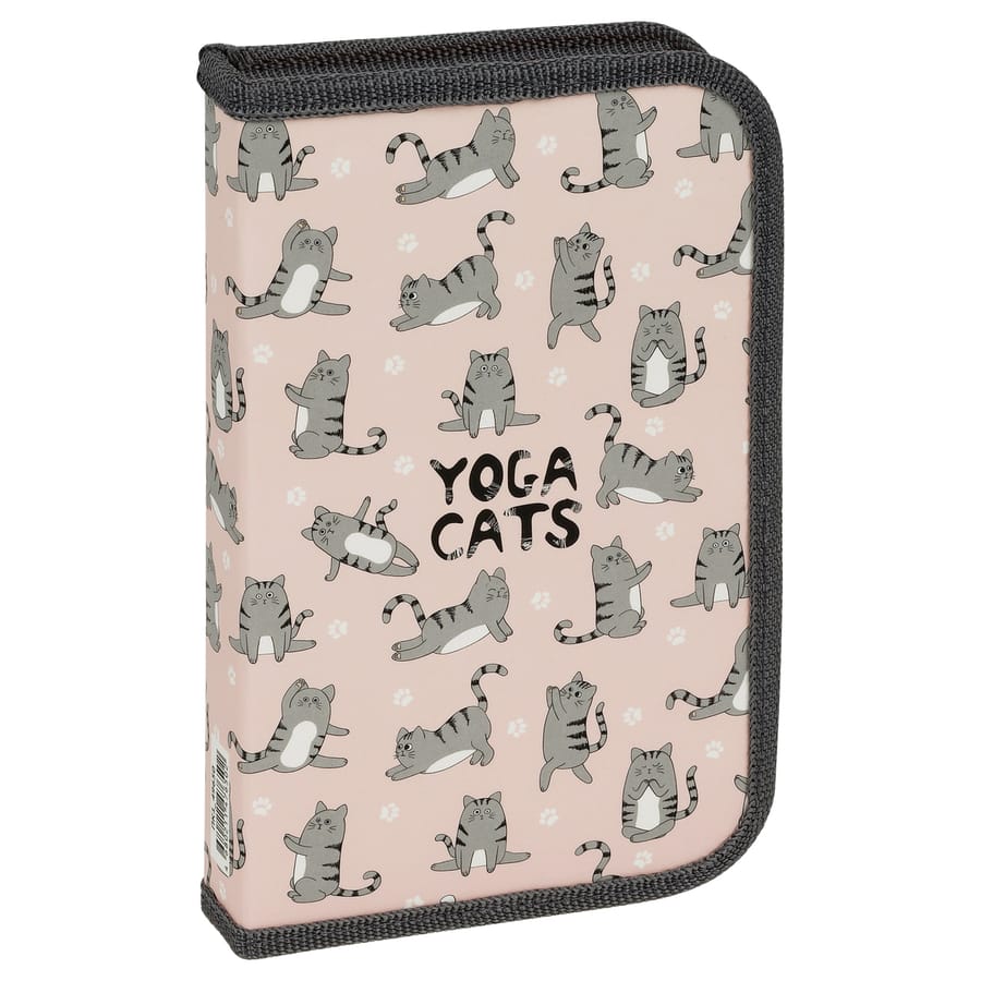 Пенал 1 отделение, 190*115 ArtSpace "Yoga Cats", ламинированный картон, софт-тач ПК1_49650