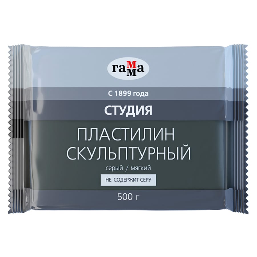 Пластилин скульптурный Гамма Студия сер/мяг 500гр