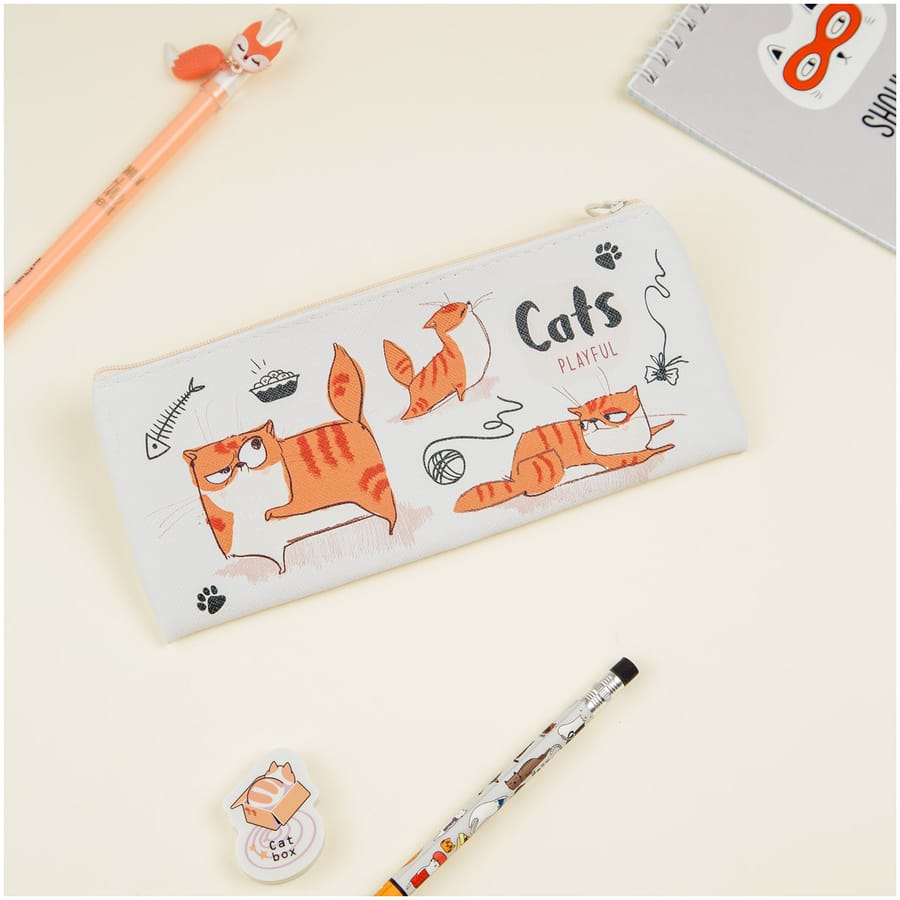 Пенал мягкий 200*100 MESHU "Cats", искусственная кожа MS_49457