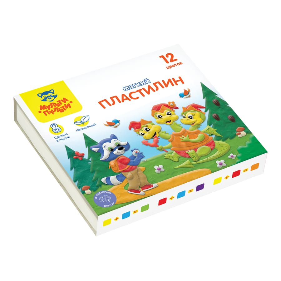 Пластилин Мульти-Пульти "Енот в сказке", 12 цветов, 120г, картон МП_41710