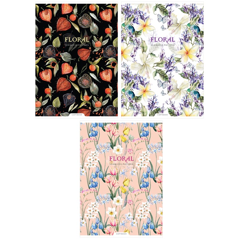 Тетрадь 96л., А4, клетка ArtSpace "Цветы. Seamless pattern" Т96А4к_36608