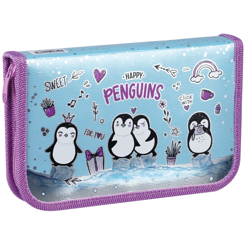 Пенал 1 отделение, 190*115 ArtSpace "Penguins", ламинированный картон, фольга ПК1_42319