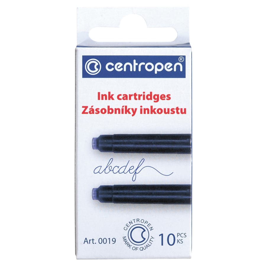 Картриджи чернильные Centropen синие, 10шт., картонная коробка, европодвес 1 0019 1001/1 0019 1002