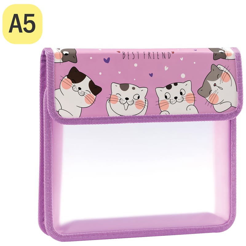 Папка для тетрадей 1 отделение А5 ArtSpace "Meow", пластик, на липучке ПТ-45_42176