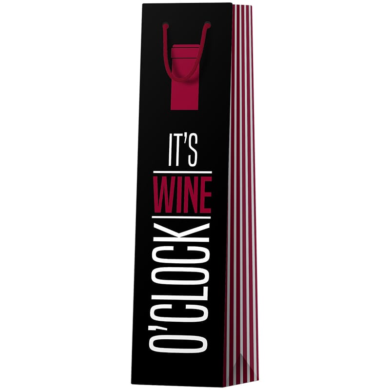 Пакет подарочный 12*36*8,5см ArtSpace "It's wine o'clock", под бутылку Pb_39848