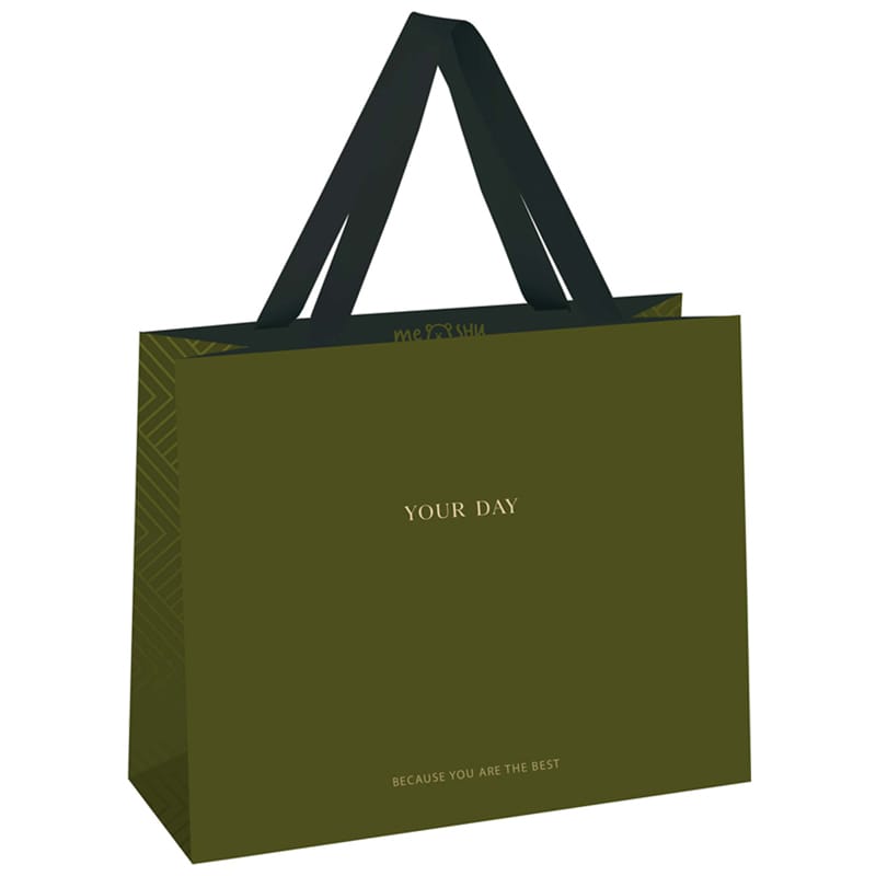 Пакет подарочный 23*18*10см MESHU "Olive tone",  MS_45802