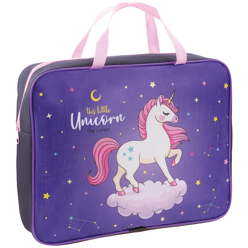 Папка с ручками А4 ArtSpace "Unicorn", полиэстер, на молнии, 70мм ПМД-4-20_16666