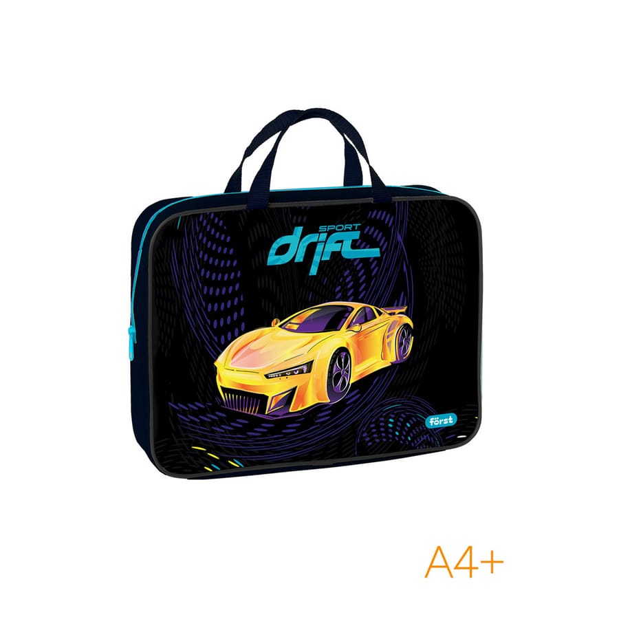 Папка текстильная с ручками 1 отделение, А4 Först "Sport drift", на молнии FT-FB-A40323