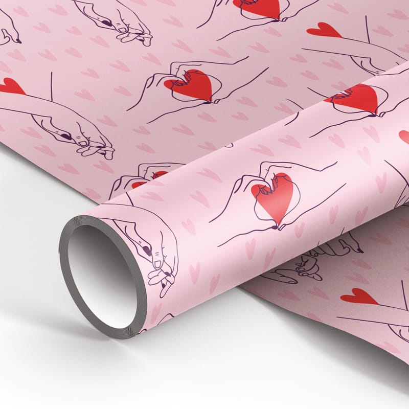Упаковочная бумага глянц. 70*100см, MESHU "Falling in love", 90г/м2 MS_46383