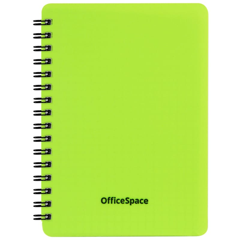 Записная книжка А6 60л., на гребне OfficeSpace "Neon", сала пл/ обложка Зк6к60грП_35413