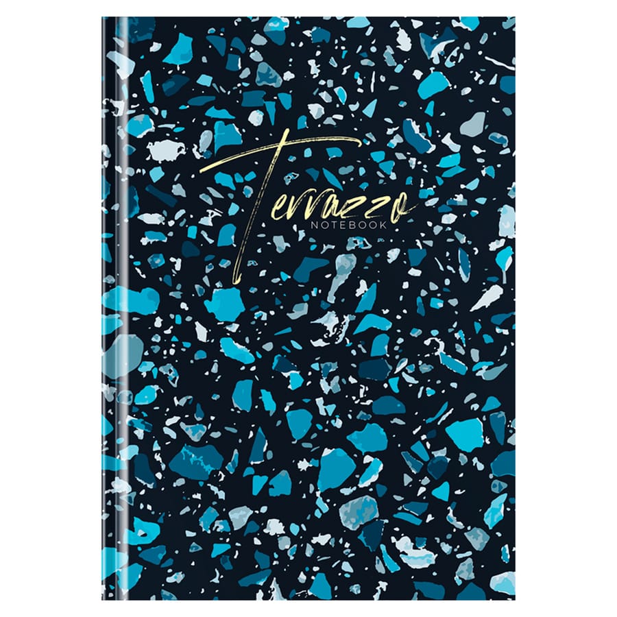 Бизнес-блокнот А5, 80л., OfficeSpace "Узор. Terrazzo", гл/лам., тис. фольгой ББ5т80_34097