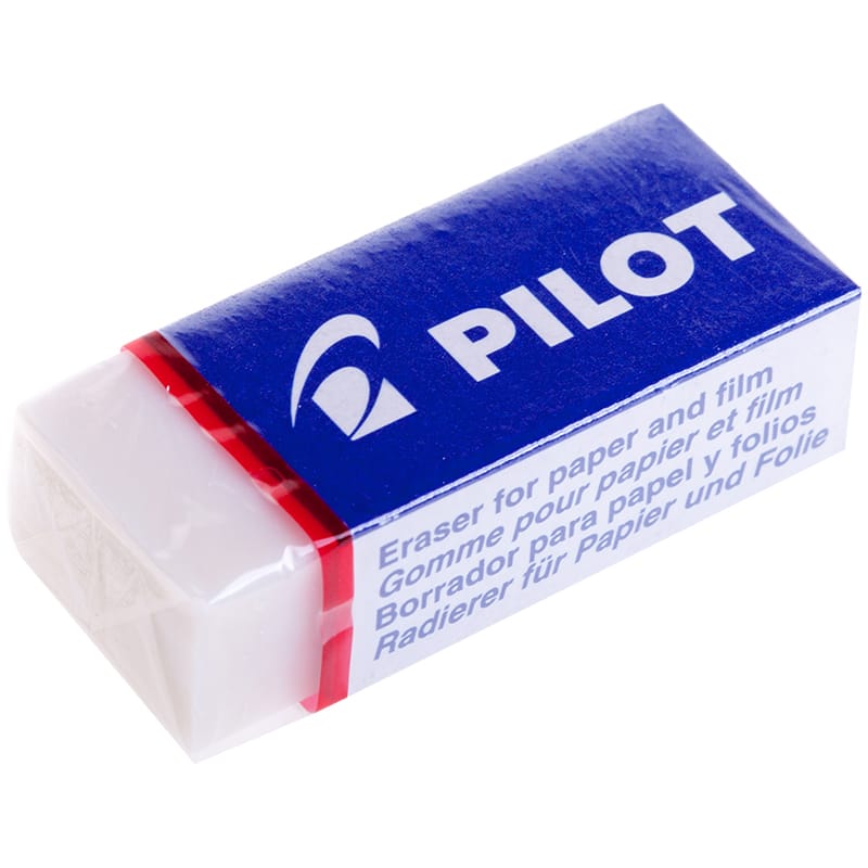Ластик Pilot, прямоугольный, винил, картонный футляр, 42*18*11мм EE-101