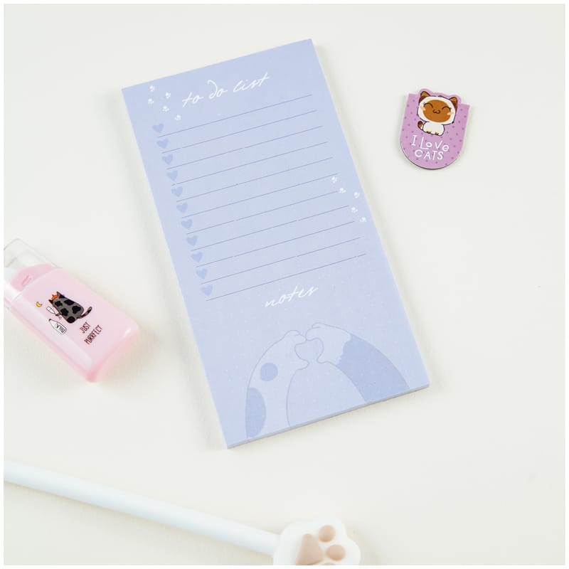 Блок для записей (To Do list) MESHU 8,0*15,0см, 50л., "Meow power", на склейке MS_46565