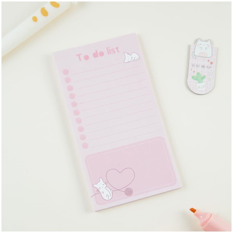 Блок для записей (To Do list) MESHU 8,0*15,0см, 50л., "Кitten", на склейке MS_46564