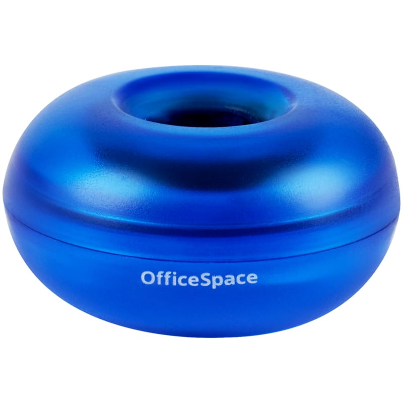 Скрепочница магнитная OfficeSpace, без скрепок, тонированная синяя, картонная коробка 331461
