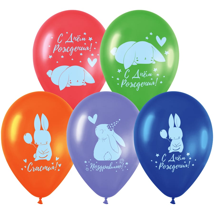 Воздушные шары,  10шт., М12/30см, MESHU "Honey bunny", пастель, ассорти MS_52766