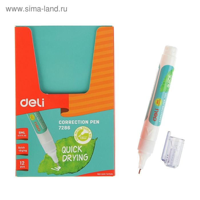 Ручка корректор Deli E7286 шариковый белый 8мл 431740