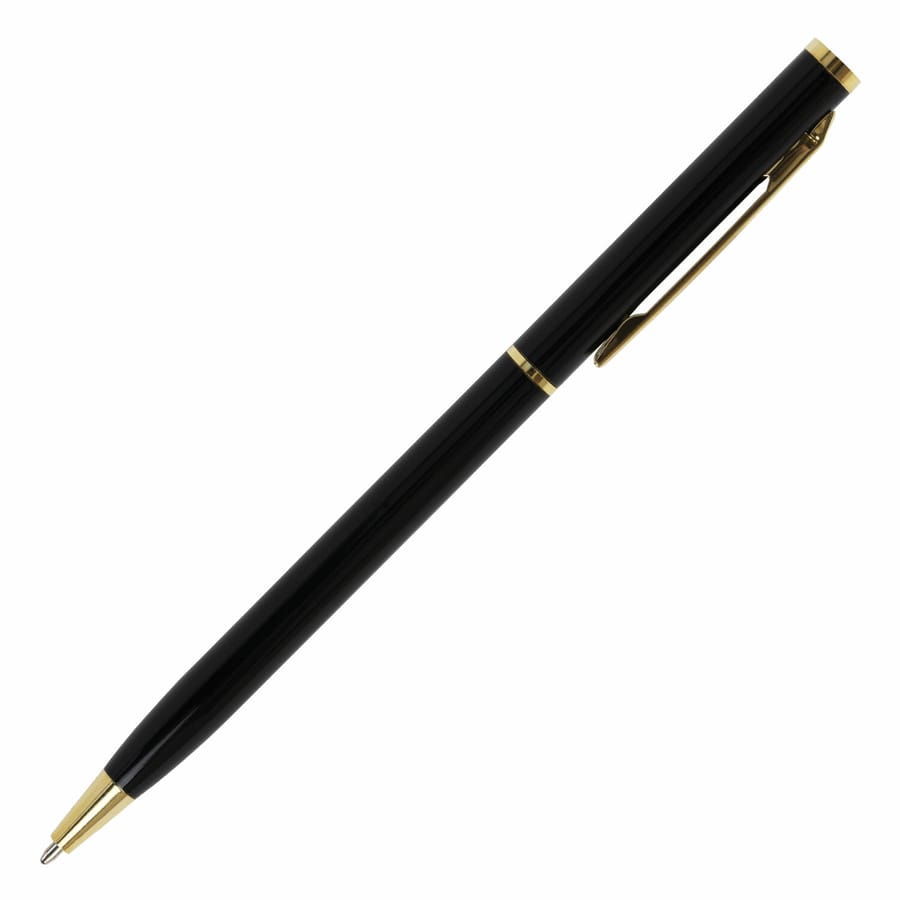 Ручка подарочная шариковая BRAUBERG Slim Black, корп.черный, узел 1мм, линия 0,7мм, синяя, 141402