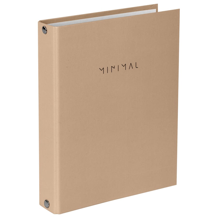 Тетрадь на кольцах А5 175х215мм, 120л, твердый картон, клетка, BRAUBERG Minimal beige, 404997