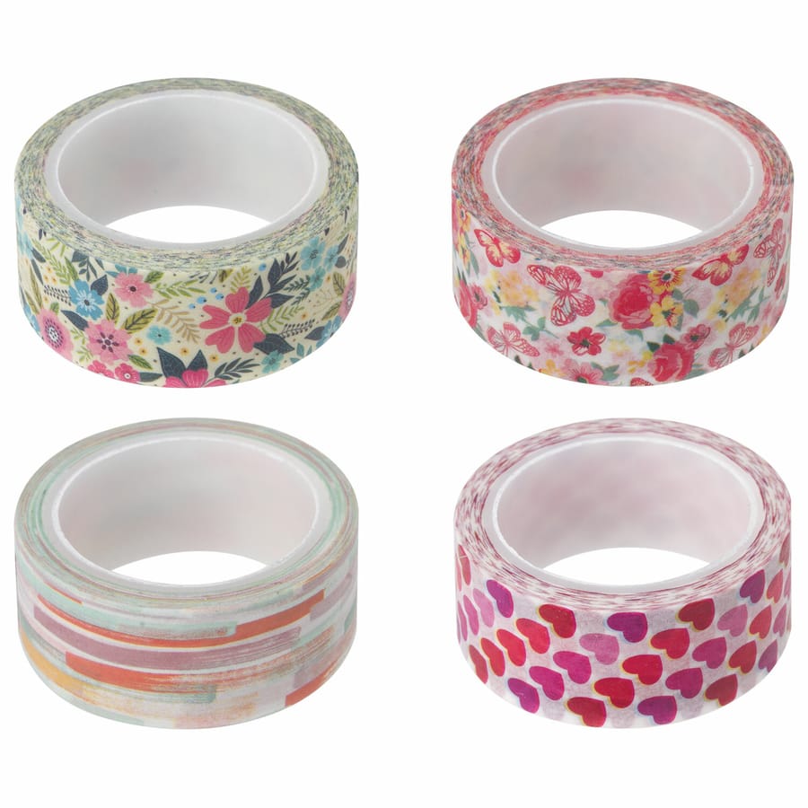 Клейкая WASHI-лента д/декора, 15мм*5м, ассорти, в дисплее, рисовая бумага, ОСТРОВ СОКРОВИЩ, 661719