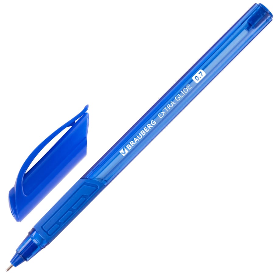 Ручка шариковая масляная с грипом BRAUBERG Extra Glide GT Tone, СИНЯЯ, 0,7мм, линия 0,35мм, 142922