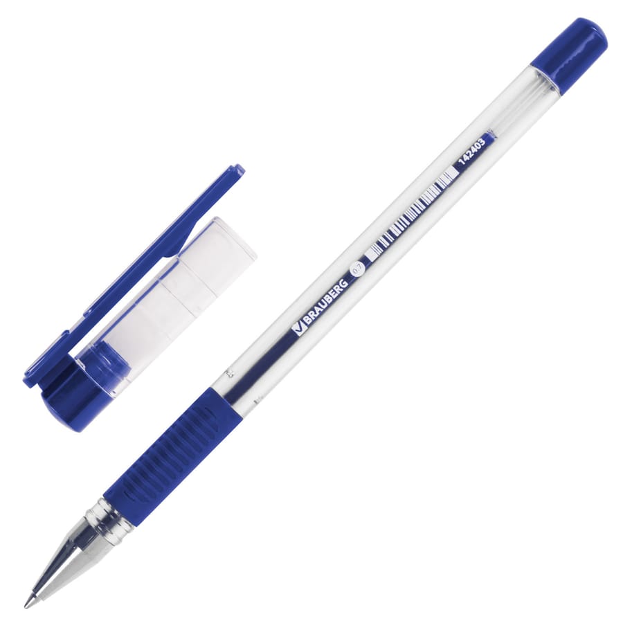 Ручка шариковая с грипом BRAUBERG X-Writer, СИНЯЯ, пишущий узел 0,7мм, линия письма 0,35мм, 142403
