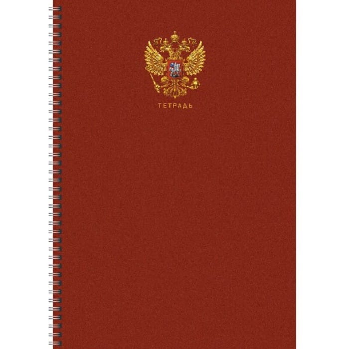 Тетрадь для конспектов А4, 80л. Евроспираль. Бумага белый офсет 60г/м2. Линия Гос.символ ТС4805027