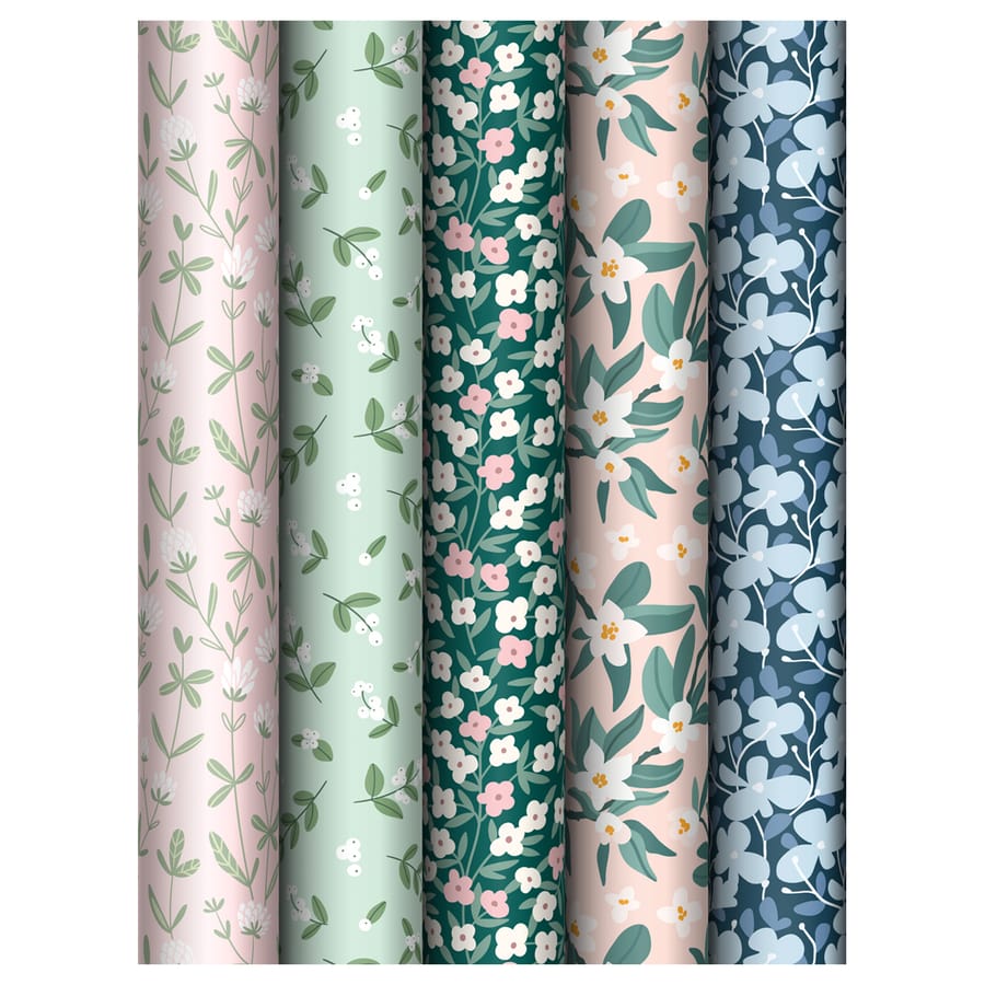 Упаковочная бумага глянц. 70*100см, MESHU "Meadow", 80 г/м2, ассорти, 5 дизайнов MS_62821