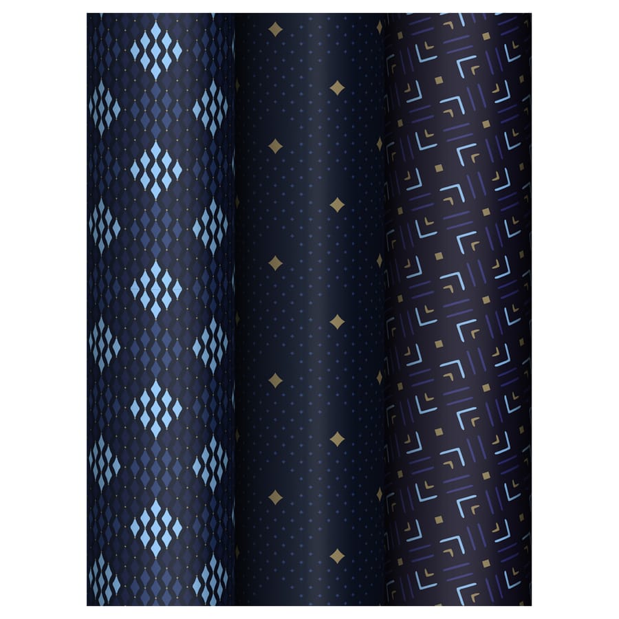 Упаковочная бумага глянц. 70*100см, MESHU "Strict pattern", 80 г/м2, ассорти, 3 дизайна MS_62825