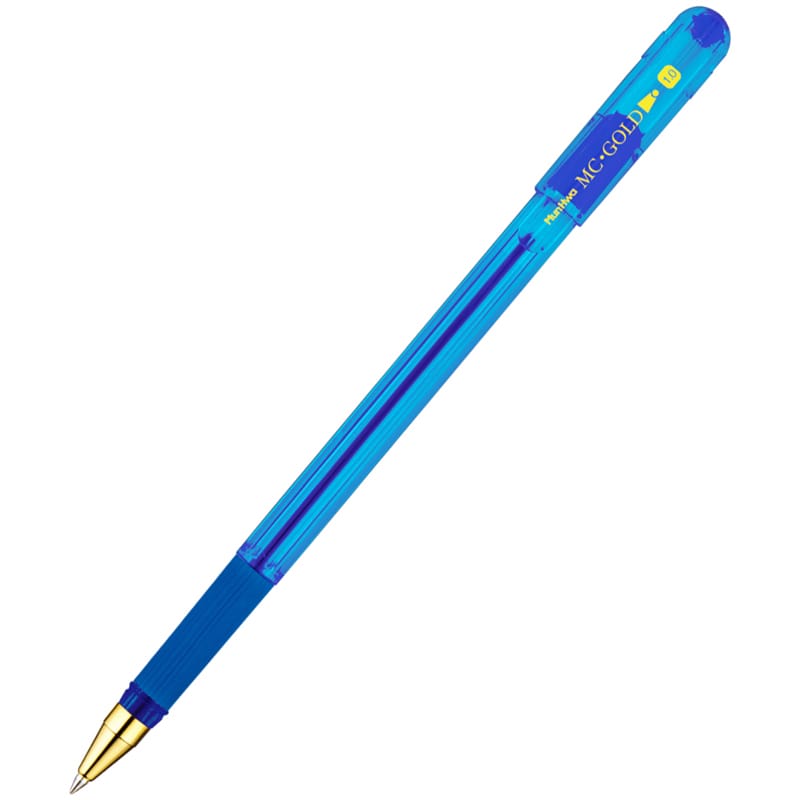 Ручка шариковая MunHwa "MC Gold" синяя, 1,0мм, грип, BMC10-02