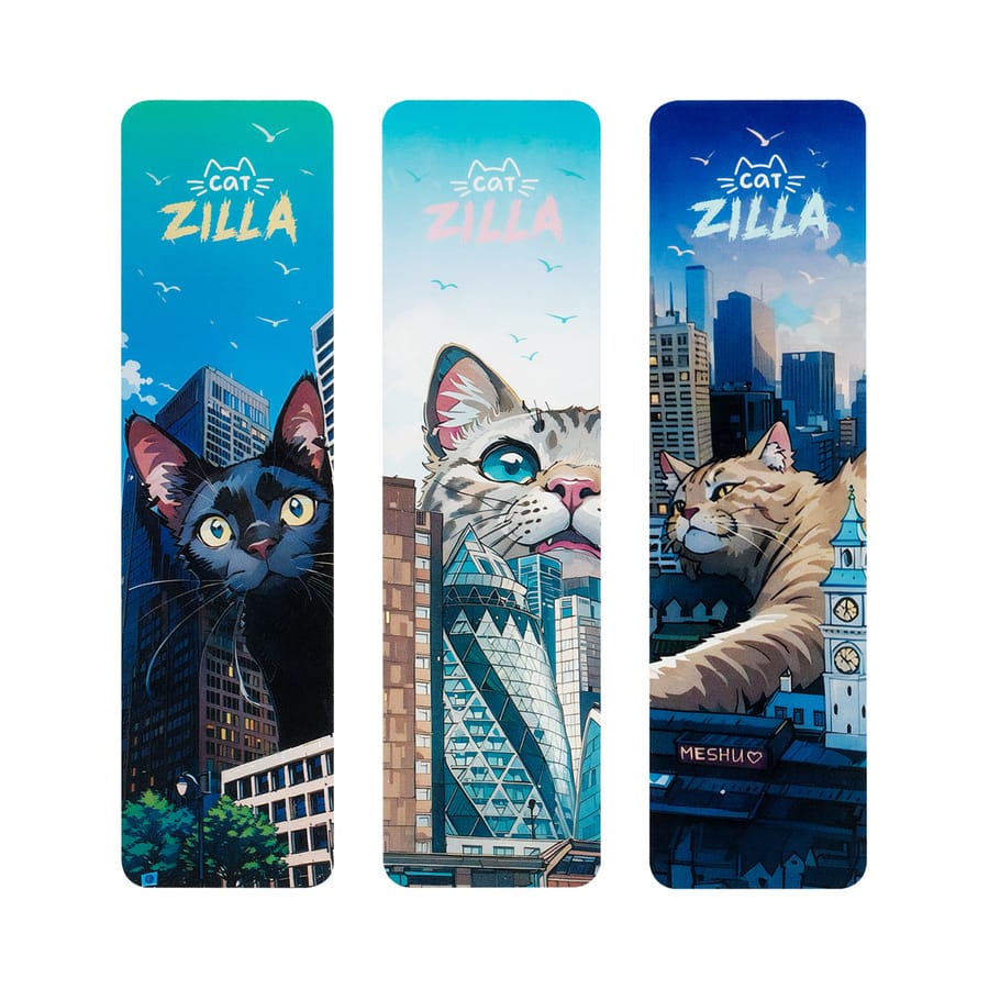 Закладка для книг, 47*176мм, MESHU "CatZilla", ассорти MS_59701