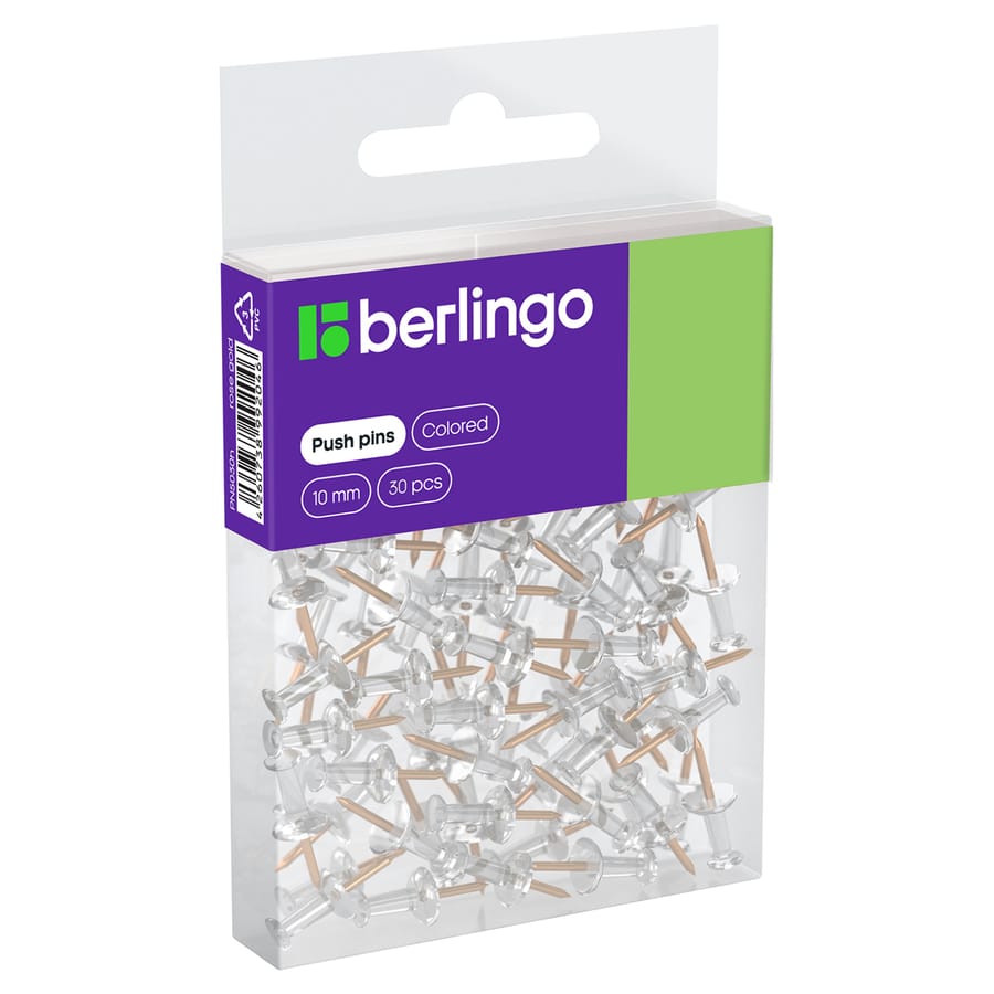 Кнопки силовые Berlingo, 30шт., цветные, ПВХ упак., европодвес, розовое золото PN5030h