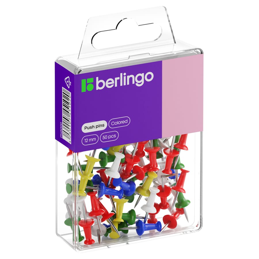 Кнопки силовые Berlingo, 50шт., ассорти, пласт. упак., европодвес PN5000