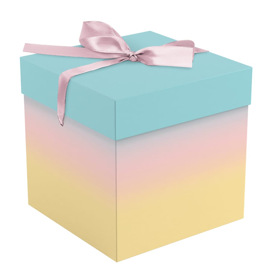 Коробка складная подарочная MESHU "Gradient", (15*15*15см), с лентой MS_62562