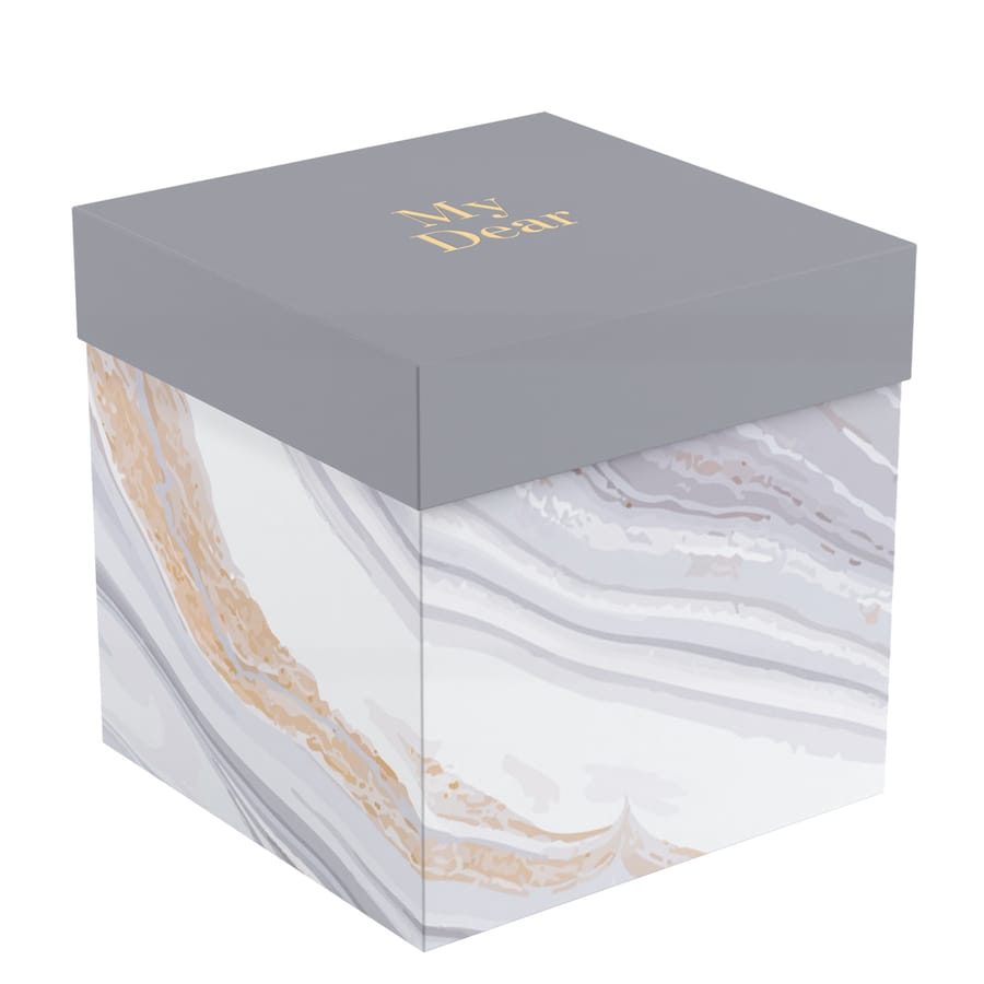 Коробка складная подарочная MESHU "Marble", (15*15*15см), отд фольгой MS_62569