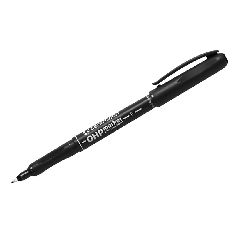 Маркер перманентный для любой гладкой поверх. Centropen "OHP 2636" черный, 0,6мм 6 2636 0112