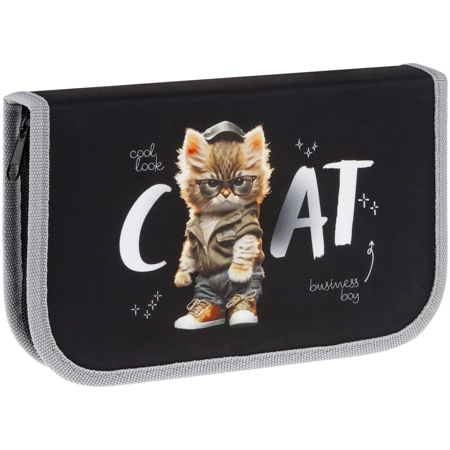 Пенал 1 отделение, 200*130 ArtSpace "Cat", две откидные секции, ткань ПT1_59959