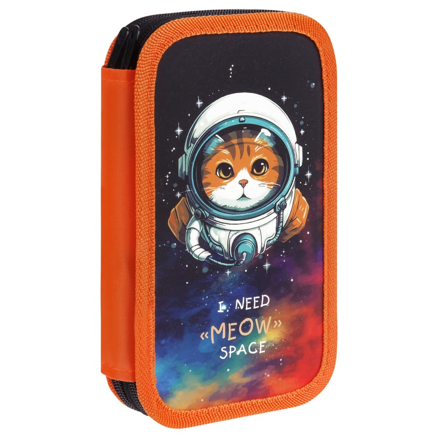 Пенал 2 отделения, 190*110 ArtSpace "Meow Space", ламинированный картон, софт-тач ПК2_59981