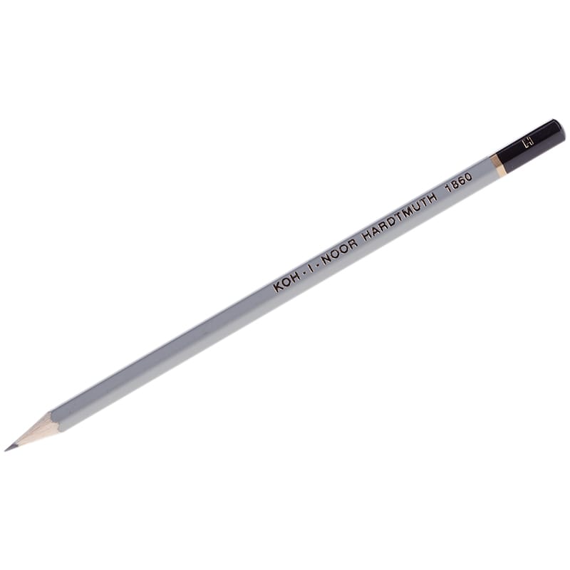 Карандаш чернографитный KOH-I-NOOR 1860, 1 шт., H, корпус серый, 186000H00104