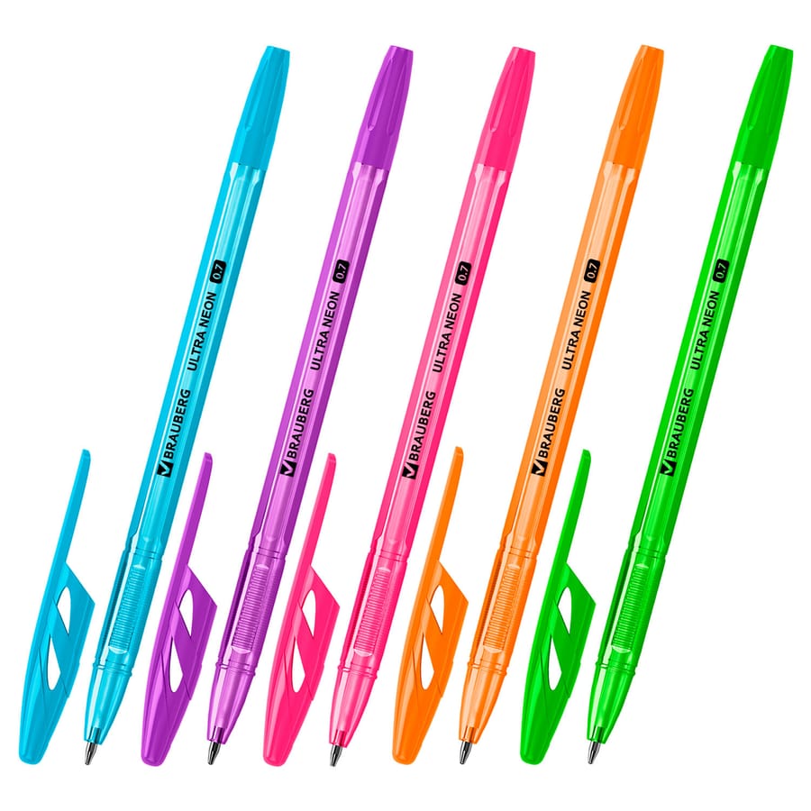 Ручка шариковая BRAUBERG "ULTRA NEON", СИНЯЯ, 0,7мм, чернила ГЕРМАНИЯ, наконечник ШВЕЙЦАРИЯ, 143566