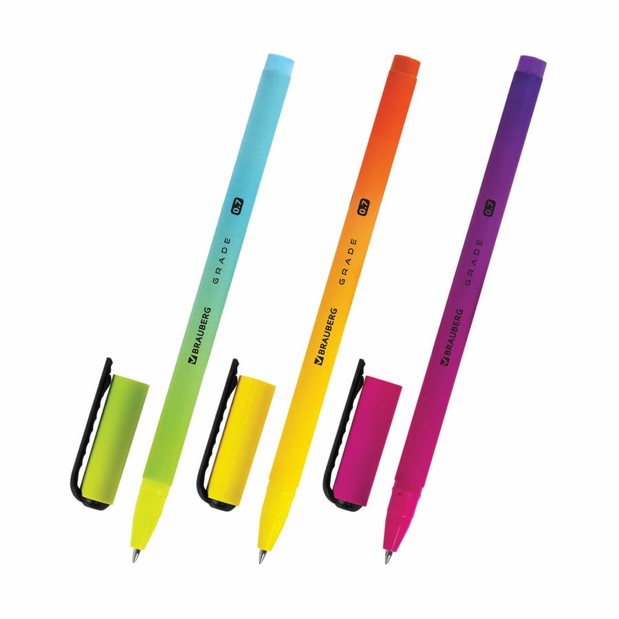 Ручка шариковая BRAUBERG GRADE, СИНЯЯ, корпус soft-touch, узел 0,7мм, линия 0,35мм, 144207