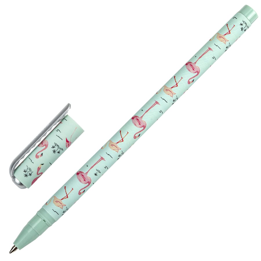 Ручка шариковая BRAUBERG SOFT TOUCH STICK "FLAMINGO", син., мягкое покрытие, узел 0,7 мм, 143705