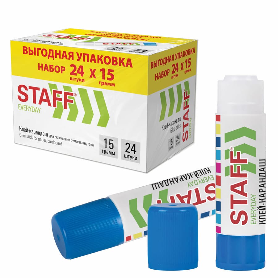 Клей-карандаш 15 г., СТАФФ - STAFF EVERYDAY, 273017