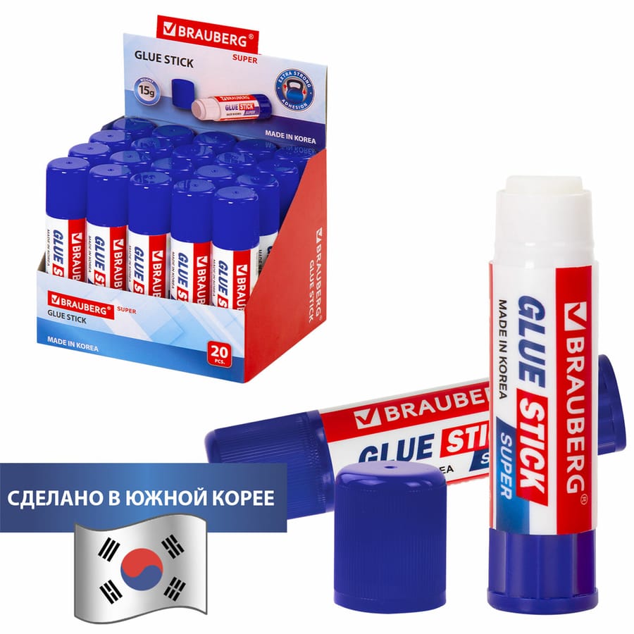 Клей карандаш Brauberg  15гр. арт 229541