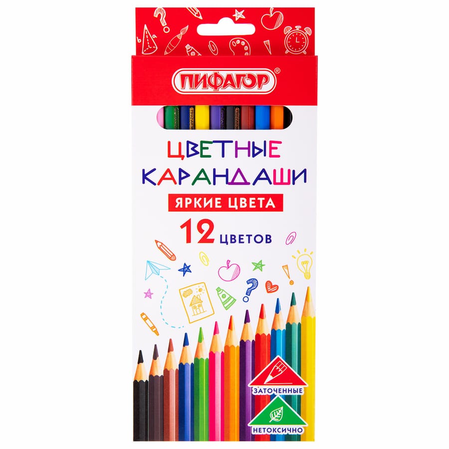 Карандаши цв, 12 цв, шестигран, 182048