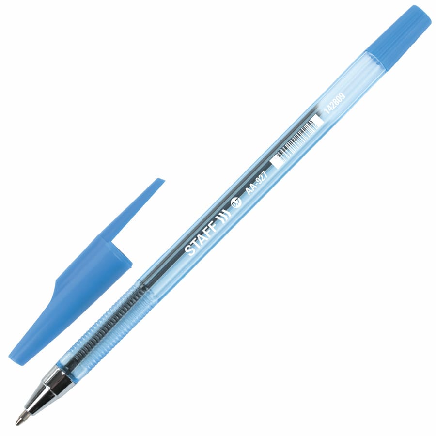 Ручка шариковая, "STAFF",  "АА-927", синяя, корпус - тонированный, хром, 0,7мм, 142809