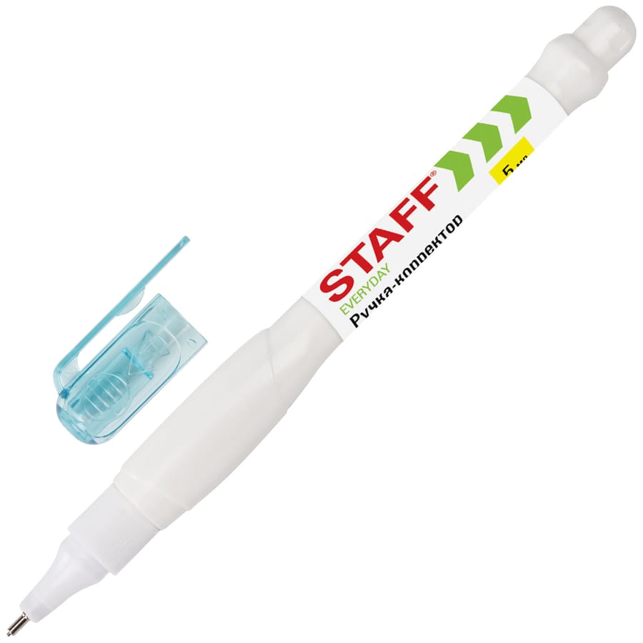 Ручка корректор, "STAFF", "Every day", 5мл, металл. наконечник, круглый корпус, 227567